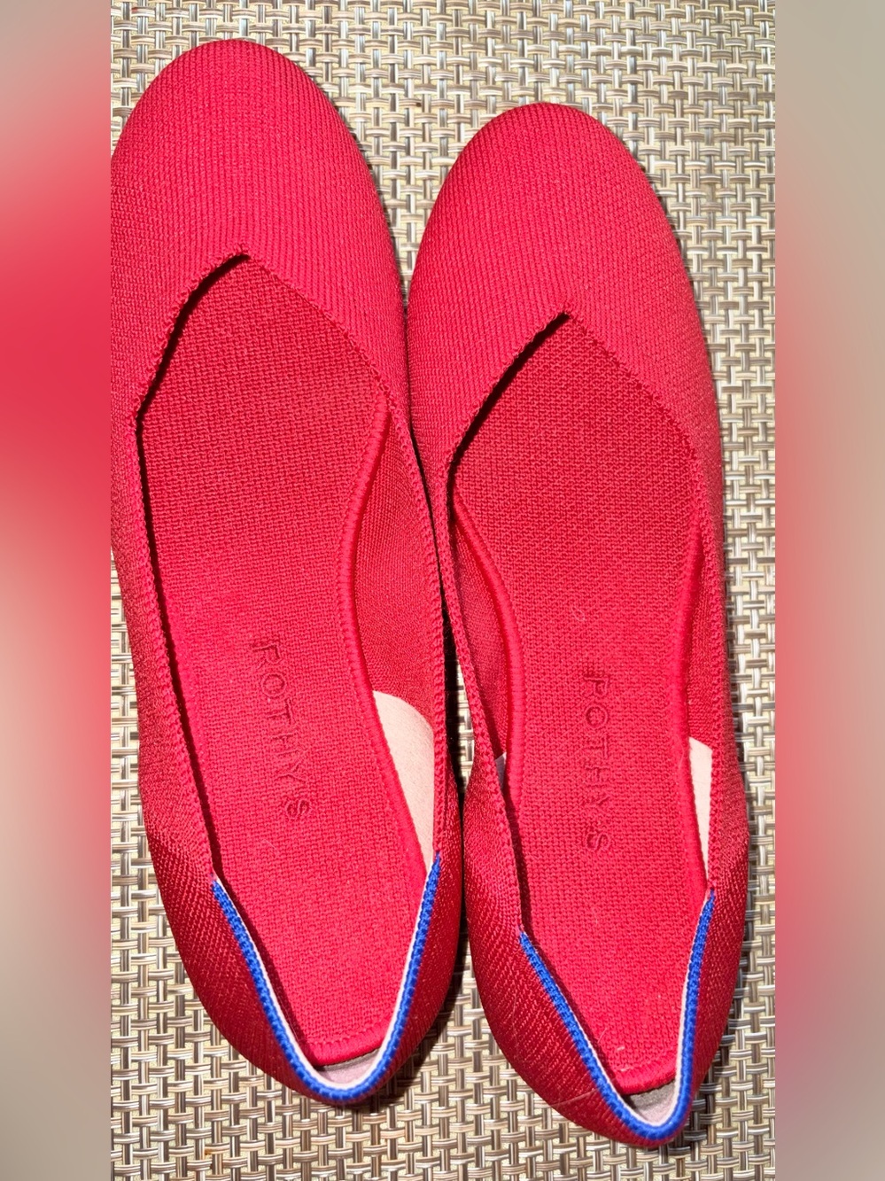Rothy's Bright Red Knit Ballet Flats